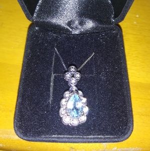Silver sapphire necklace